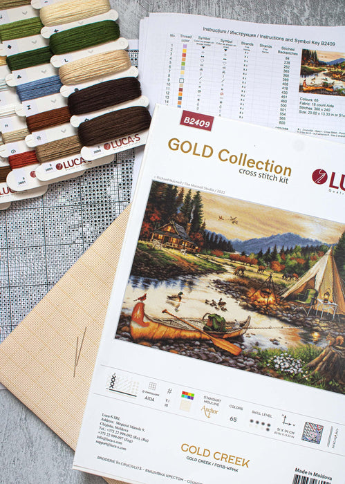 Cross Stitch Kit Luca-S GOLD - Gold Creek, B2409 Cross Stitch Kits - HobbyJobby