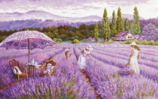 Cross Stitch Kit Luca-S GOLD - Lavender Field, BU5008 Cross Stitch Kits - HobbyJobby