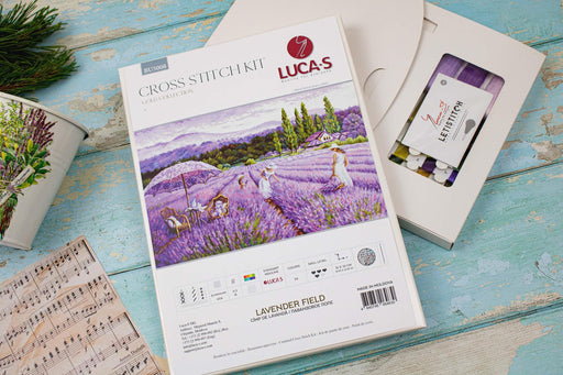 Cross Stitch Kit Luca-S GOLD - Lavender Field, BU5008 Cross Stitch Kits - HobbyJobby