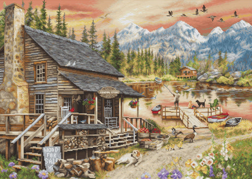 Cross Stitch Kit Luca-S GOLD - Log Cabin General Store, B2413 Cross Stitch Kits - HobbyJobby