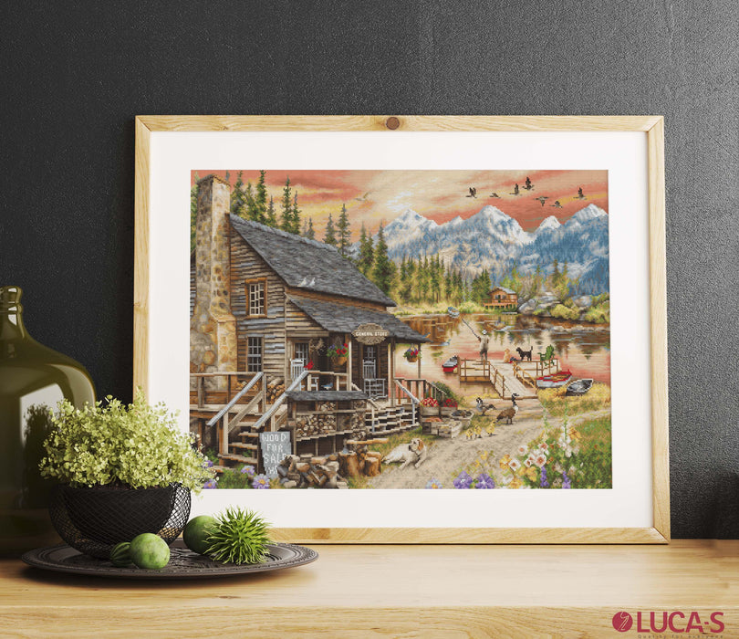 Cross Stitch Kit Luca-S GOLD - Log Cabin General Store, B2413 Cross Stitch Kits - HobbyJobby