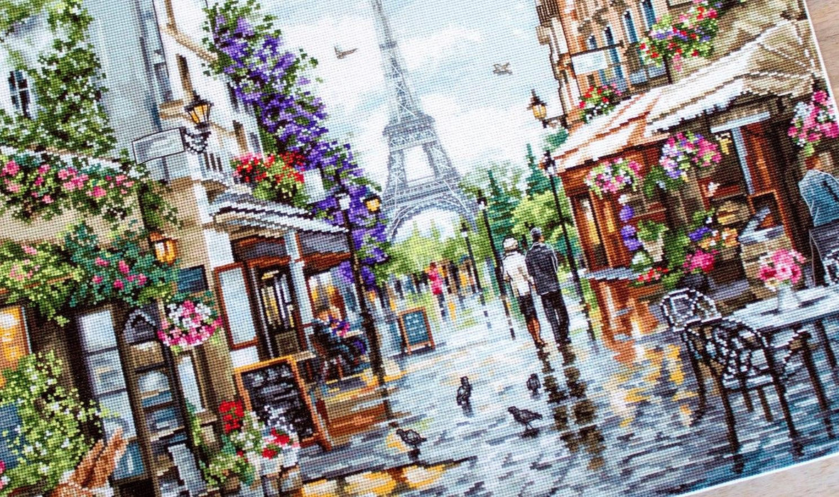 Cross Stitch Kit Luca-S - Paris in flowers, B2365 - HobbyJobby