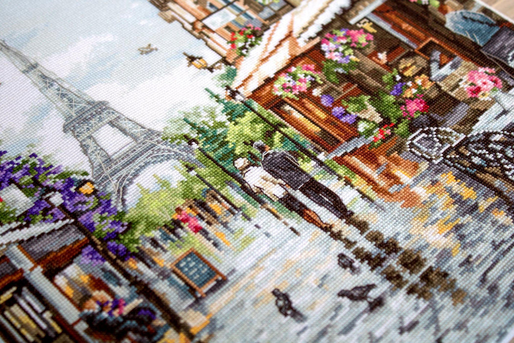 Cross Stitch Kit Luca-S - Paris in flowers, B2365 - HobbyJobby