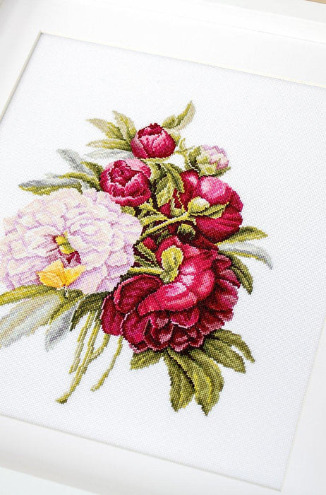 Cross Stitch Kit Luca-S - Peonies Bouquet, B2354 - Luca-S