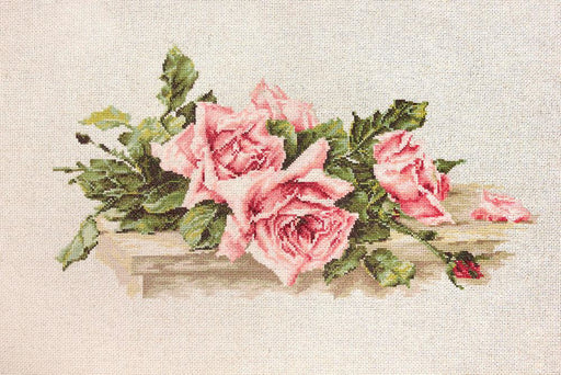 Cross Stitch Kit Luca-S - Pink Roses BL22400 Cross Stitch Kits - HobbyJobby