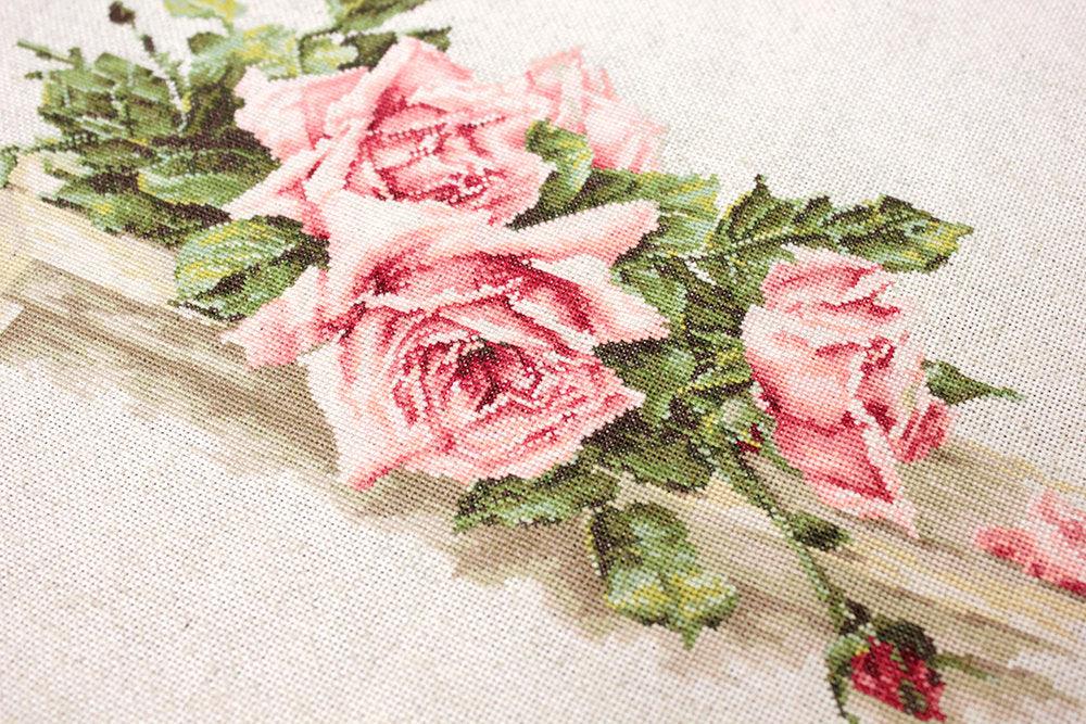 Cross Stitch Kit Luca-S - Pink Roses BL22400 Cross Stitch Kits - HobbyJobby