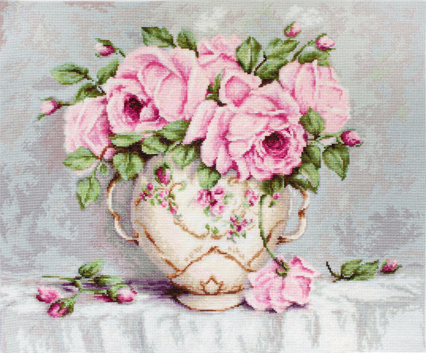 Cross Stitch Kit Luca-S - Pink Roses - HobbyJobby