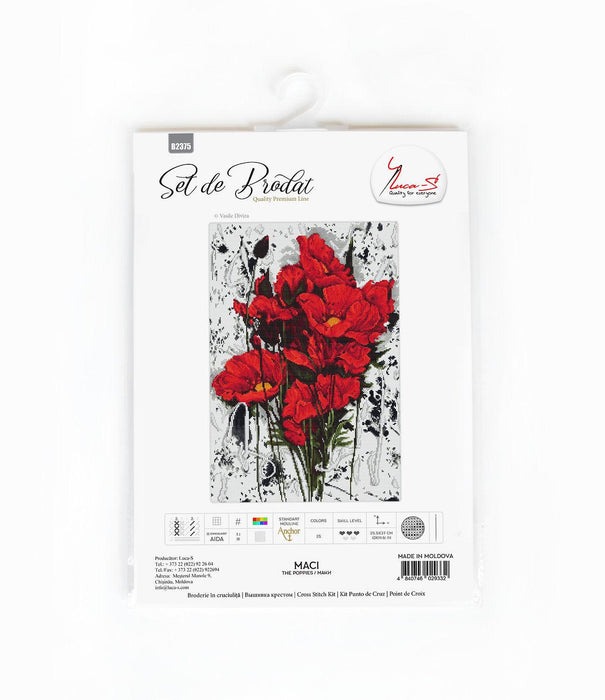 Cross Stitch Kit Luca-S - Popies, B2375 - HobbyJobby