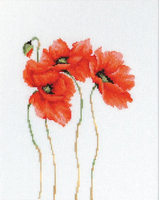 Cross Stitch Kit Luca-S - Poppies, B2224 - HobbyJobby