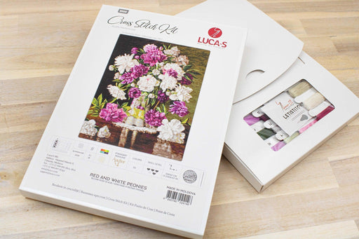 Cross Stitch Kit Luca-S - Red and White Peonies, B608 - Luca-S