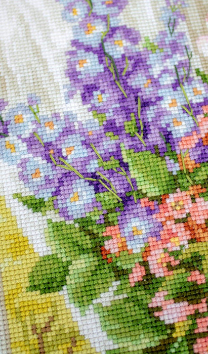 Cross Stitch Kit Luca-S - Roses and Delphiniums, BU4016 - HobbyJobby