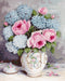 Cross Stitch Kit Luca-S - Roses & Hydrangeas - HobbyJobby