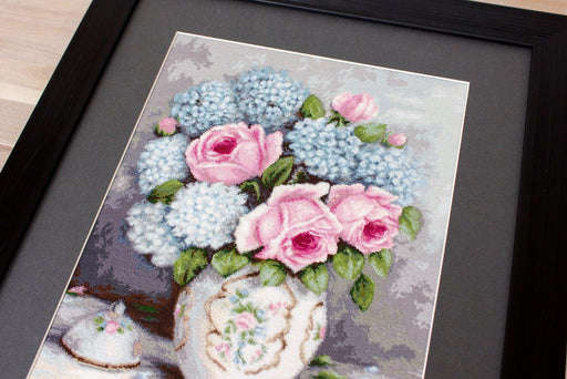 Cross Stitch Kit Luca-S - Roses & Hydrangeas - HobbyJobby