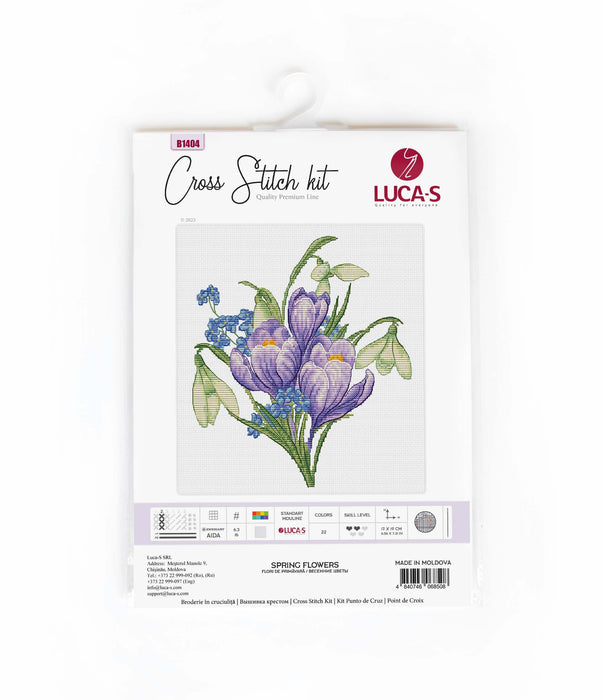 Cross Stitch Kit Luca-S - Spring Flowers, B1404 Cross Stitch Kits - HobbyJobby