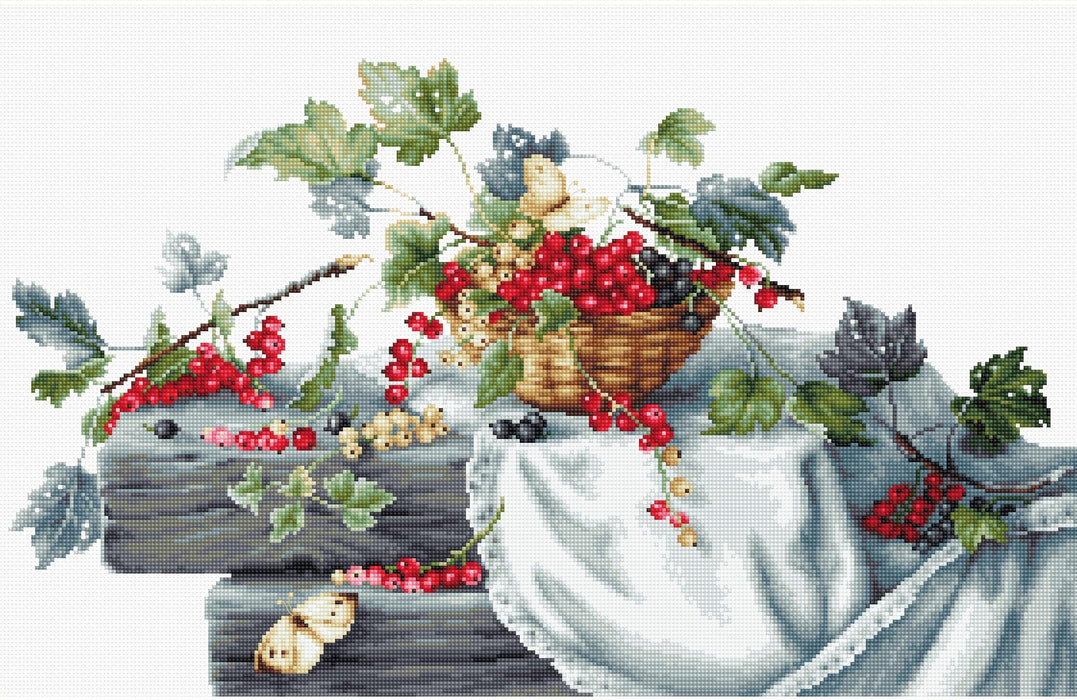 Cross Stitch Kit Luca-S - Still Life of Red Currants, B2262 - Luca-S