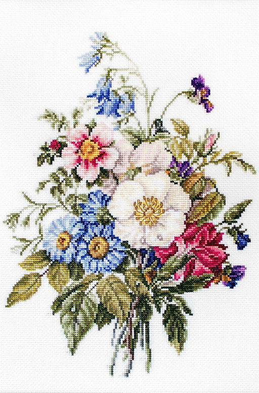 Cross Stitch Kit Luca-S - Summer flower bouquet, BU4004 - HobbyJobby