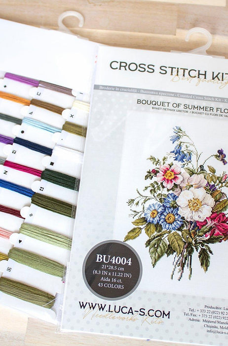 Cross Stitch Kit Luca-S - Summer flower bouquet, BU4004 - HobbyJobby