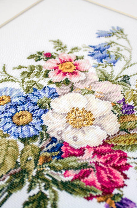 Cross Stitch Kit Luca-S - Summer flower bouquet, BU4004 - HobbyJobby