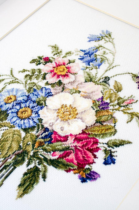 Cross Stitch Kit Luca-S - Summer flower bouquet, BU4004 - HobbyJobby