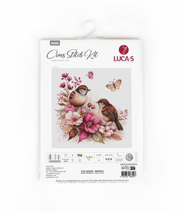 Cross Stitch Kit Luca-S - The Birds- Spring, B2420 Cross Stitch Kits - HobbyJobby