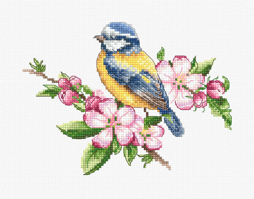 Cross Stitch Kit Luca-S - The blue tit, B1195 Cross Stitch Kits - HobbyJobby