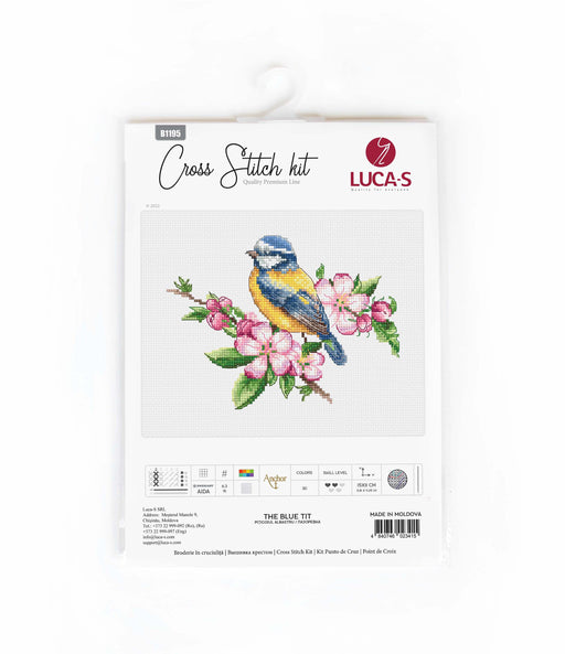 Cross Stitch Kit Luca-S - The blue tit, B1195 Cross Stitch Kits - HobbyJobby