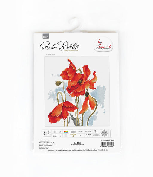 Cross Stitch Kit Luca-S - The Poppies, B2374 - HobbyJobby