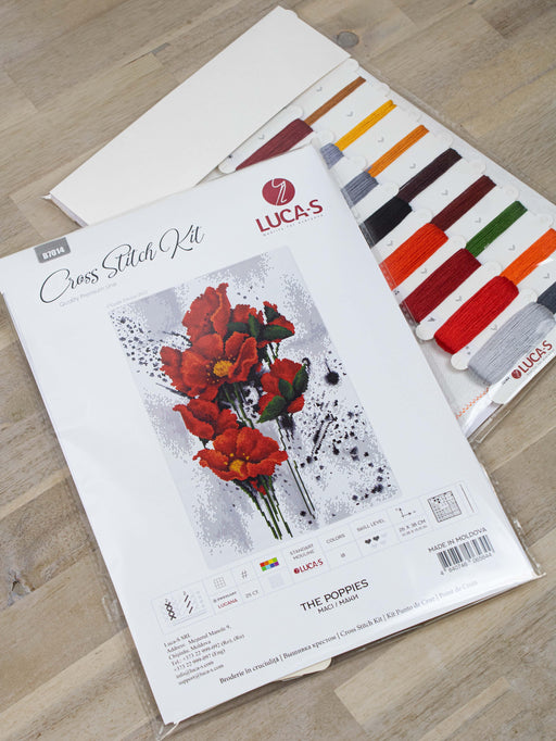 Cross Stitch Kit Luca-S - The Poppies, B7014 Cross Stitch Kits - HobbyJobby