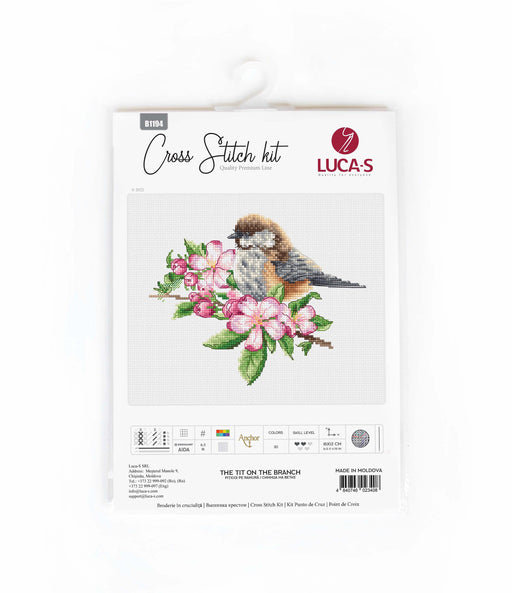 Cross Stitch Kit Luca-S - The tit on the branch, B1194 Cross Stitch Kits - HobbyJobby