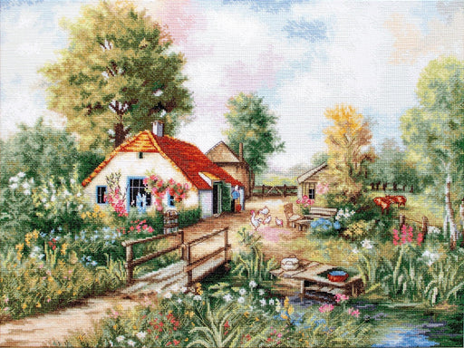 Cross Stitch Kit Luca-S - Village landscape, BU4011 - HobbyJobby