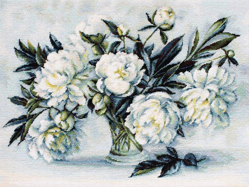 Cross Stitch Kit Luca-S - White Peonies, B517 - Luca-S