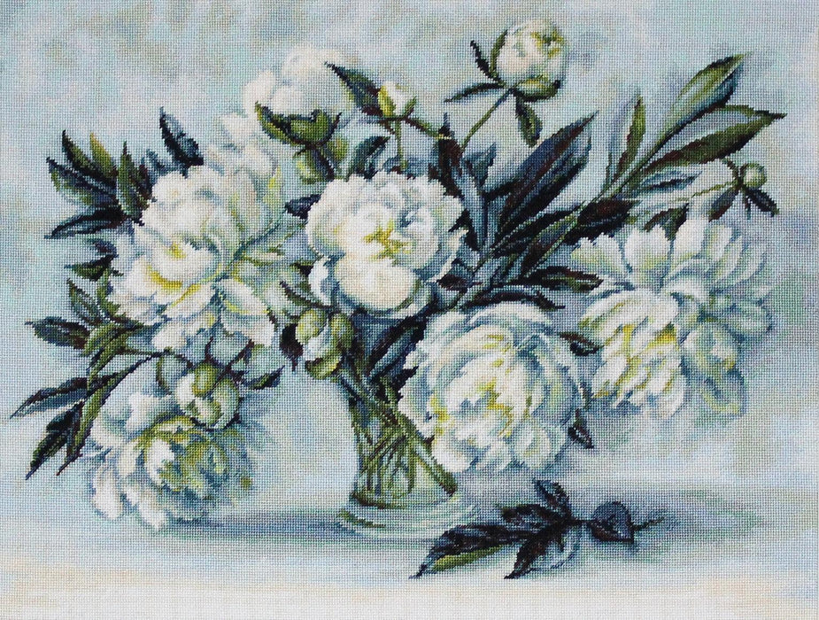 Cross Stitch Kit Luca-S - White Peonies, B517 - Luca-S