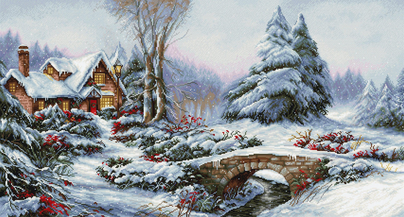 Cross Stitch Kit Luca-S - Winter landscape - HobbyJobby