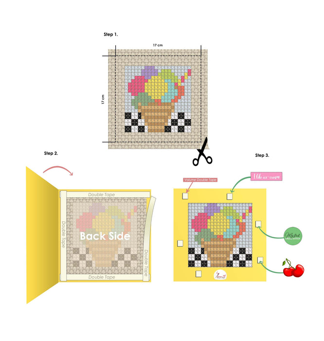 Cross Stitch Kit Luca-S - X12 Ice-cream Cross Stitch Kits - HobbyJobby