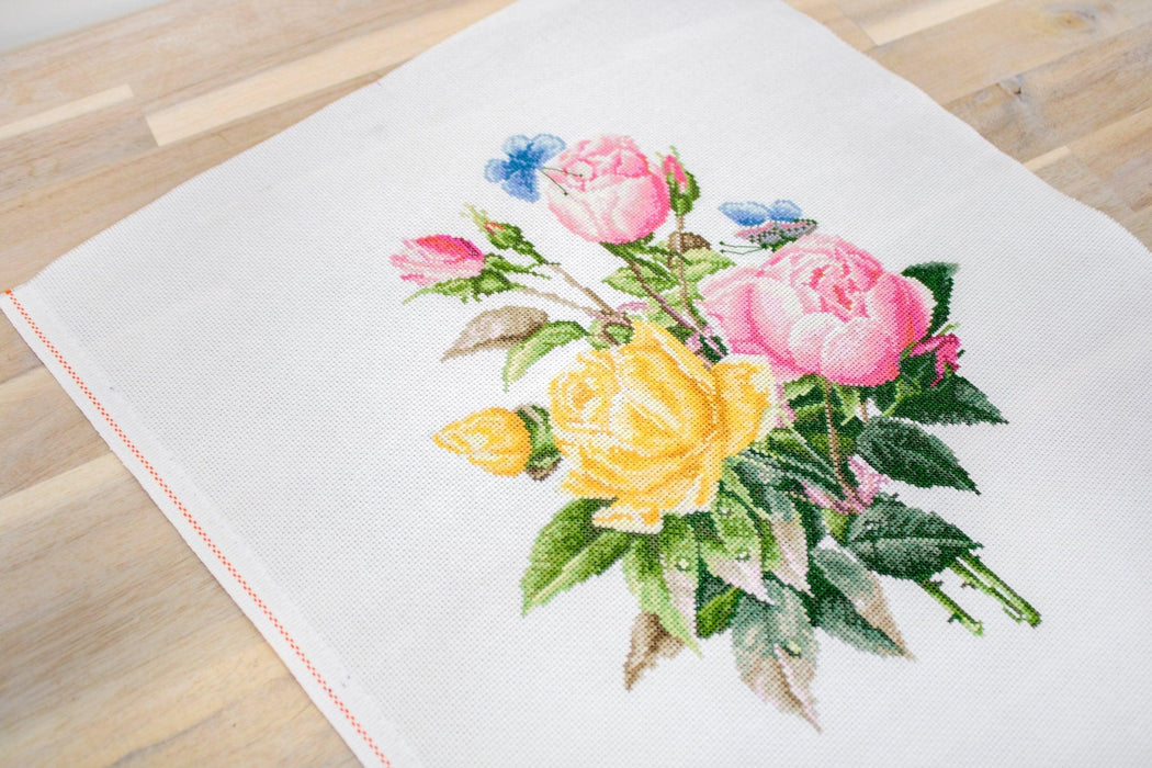 Cross Stitch Kit Luca-S - Yellow Roses and Bengal Roses, BU4003 - HobbyJobby