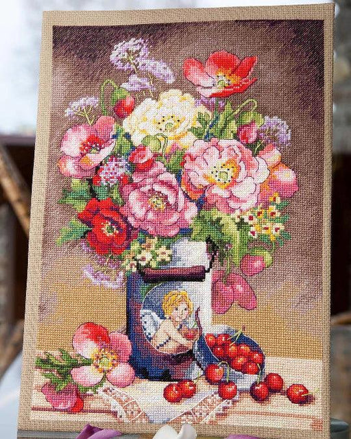 Cross Stitch Kit Merejka - Cupid's Flowers, K-91 Cross Stitch Kits - HobbyJobby