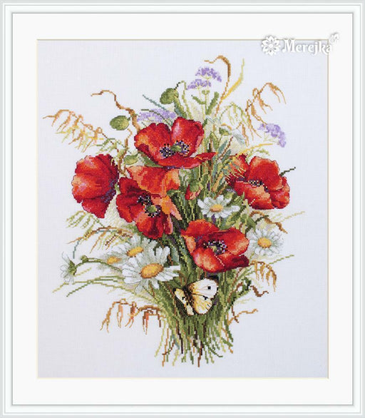 Cross Stitch Kit Merejka - Poppies and Oats, K-128 Cross Stitch Kits - HobbyJobby