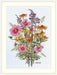 Cross Stitch Kit Merejka - September Flowers and Wren, K-197 Cross Stitch Kits - HobbyJobby