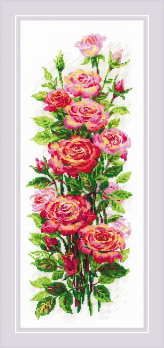 Cross Stitch Kit Riolis - Blooming Roses, R2057 Cross Stitch Kits - HobbyJobby