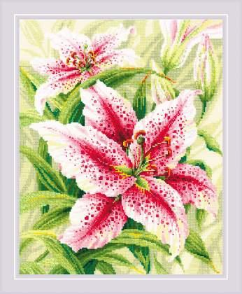 Cross Stitch Kit Riolis - Lilies, R2000 Cross Stitch Kits - HobbyJobby