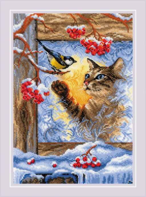 Cross Stitch Kit Riolis - Meeting at the Window, R2049 Cross Stitch Kits - HobbyJobby