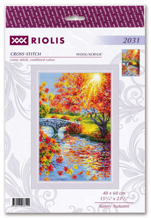 Cross Stitch Kit Riolis - Sunny Autumn, R2031 Cross Stitch Kits - HobbyJobby