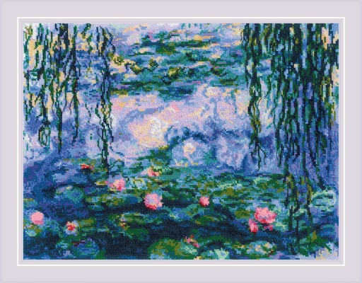 Cross Stitch Kit Riolis - Water Lilies after C. Monet's Painting, R2034 Cross Stitch Kits - HobbyJobby