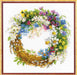 Cross Stitch Kit Riolis - Wreath with Bird Cherry, R1536 Cross Stitch Kits - HobbyJobby