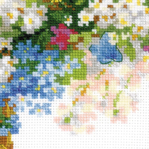 Cross Stitch Kit Riolis - Wreath with Bird Cherry, R1536 Cross Stitch Kits - HobbyJobby