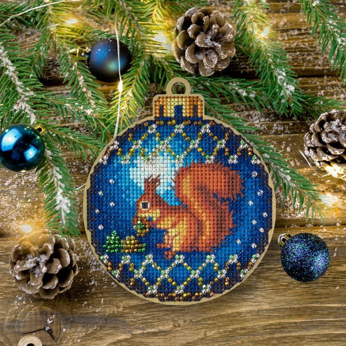 Cross Stitch Kit with Beads on Wood Wonderland Crafts Wooden Kits - HobbyJobby