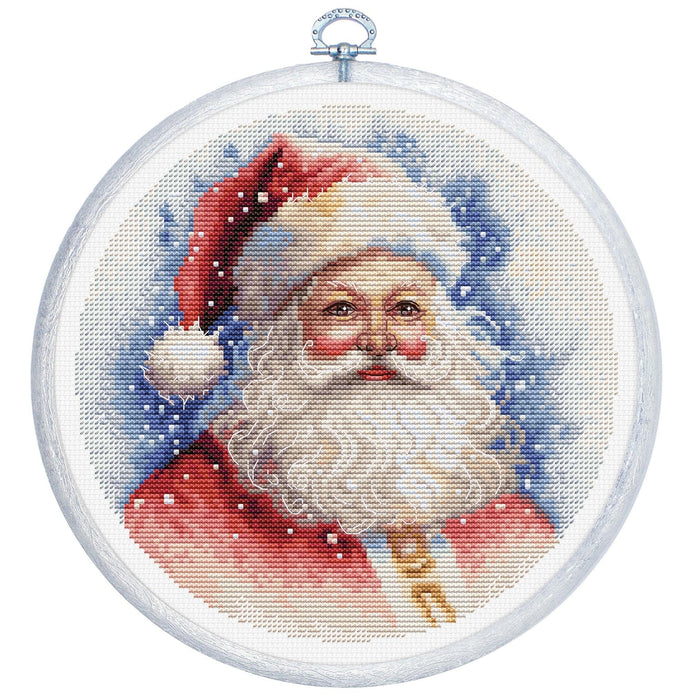 Cross Stitch Kit with Hoop Included Luca-S - Santa, BC224 Cross Stitch Kits - HobbyJobby