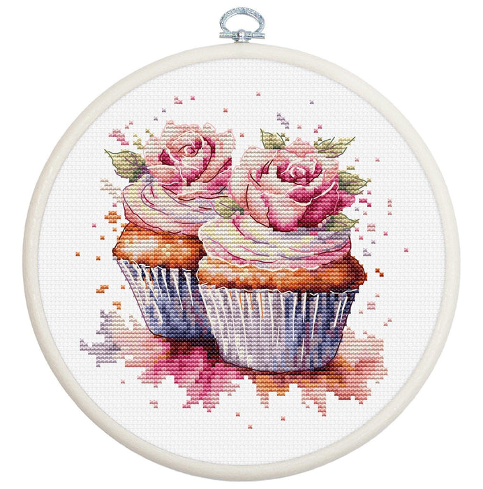 Cross Stitch Kit with Hoop Included Luca-S - The Cupcakes, BC215