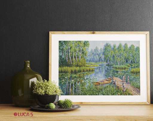 Cross Stitch Pattern Luca-S - Birches at the edge of the lake, P5012 - HobbyJobby