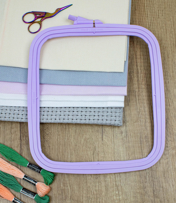 Cross Stitch Square Hoop, Purple - Nurge Embroidery Hoop Hoops - HobbyJobby